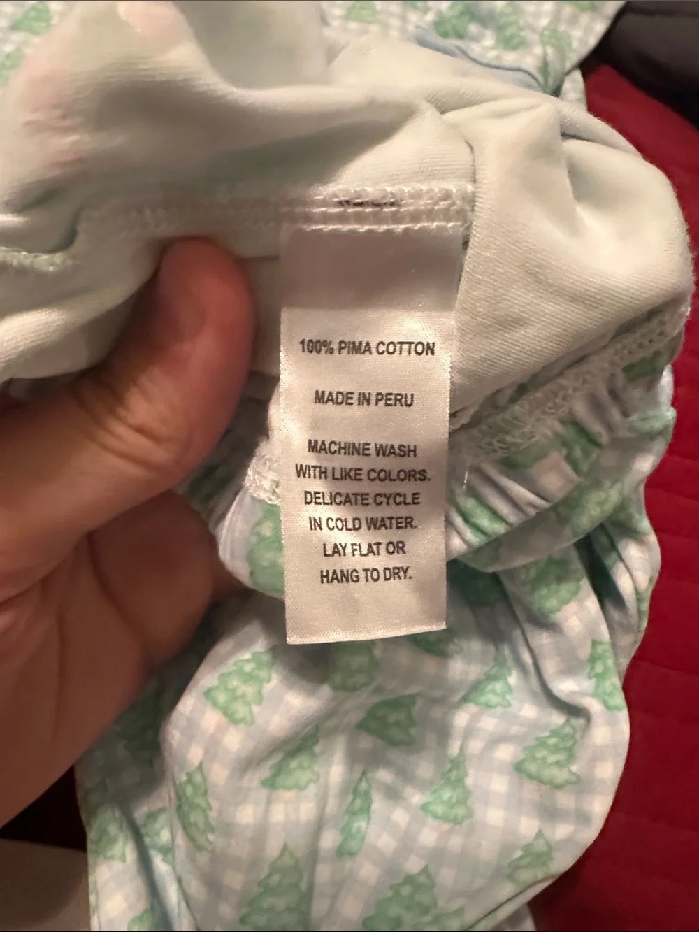 James and Lottie Kids Light Blue and Green Tree Print Pajama Set 4t